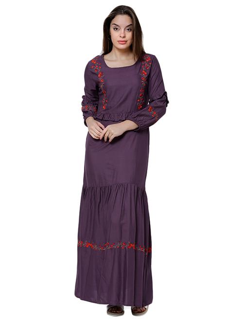 floral embroidered frill detail maxi dress - 14777480 - Very Small Image - 1