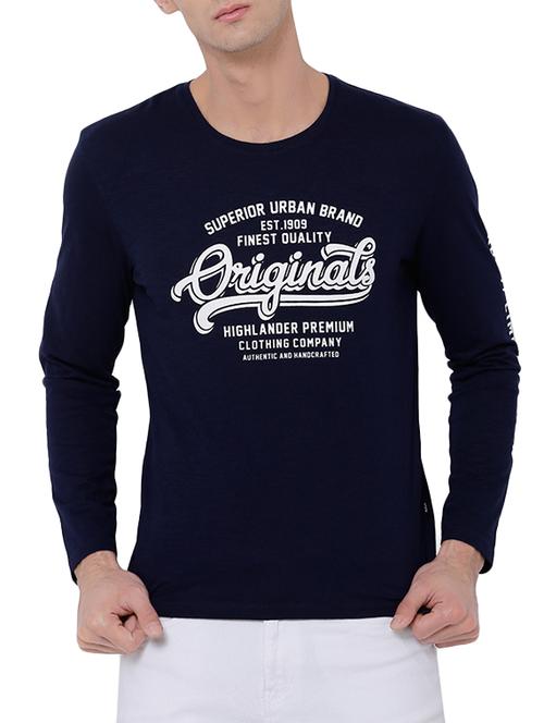 dark blue cotton t-shirt - 14777810 - Very Small Image - 1