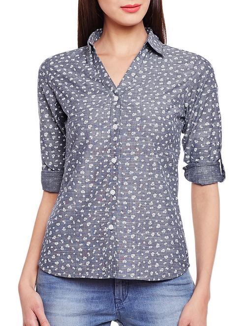 grey cotton regular shirt - 14777832 - Very Small Image - 1