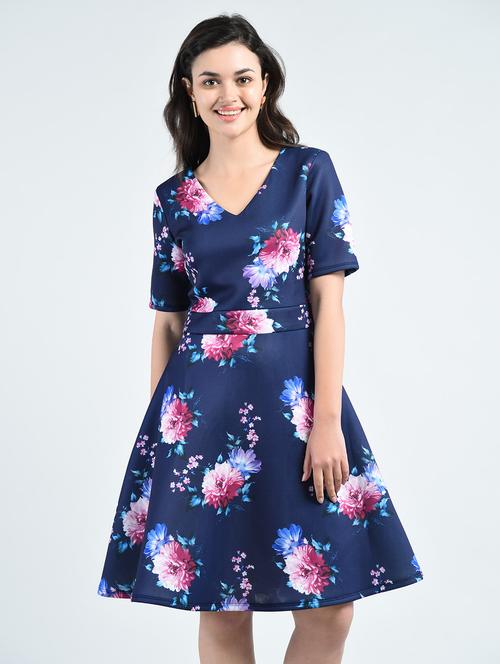 women's fit & flare floral dress - 14778470 - Very Small Image - 1