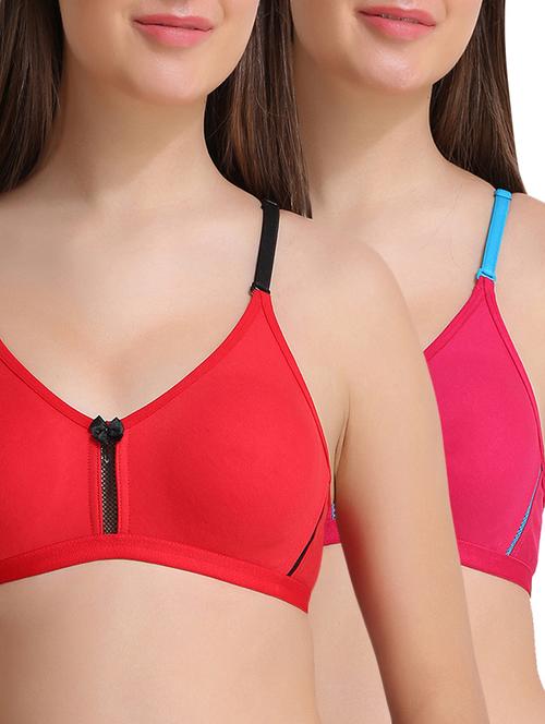 set of 2 contrast bow patch bras - 14779541 - Very Small Image - 1