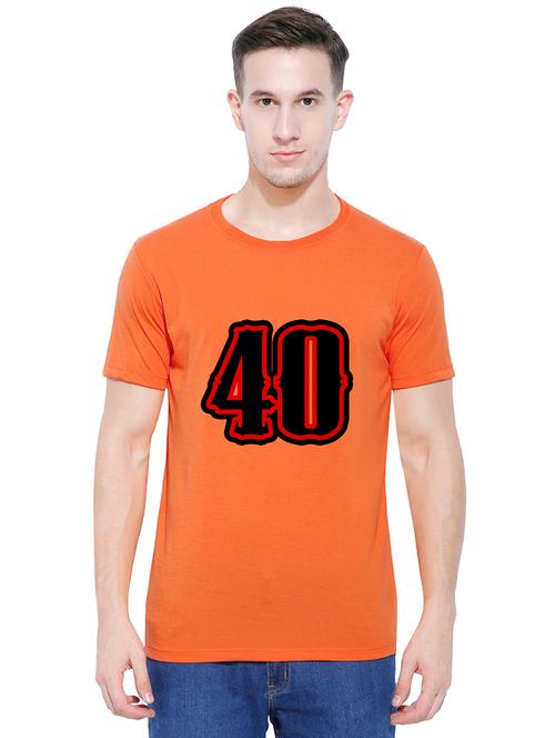 orange cotton chest print tshirt - 14779603 - Very Small Image - 1
