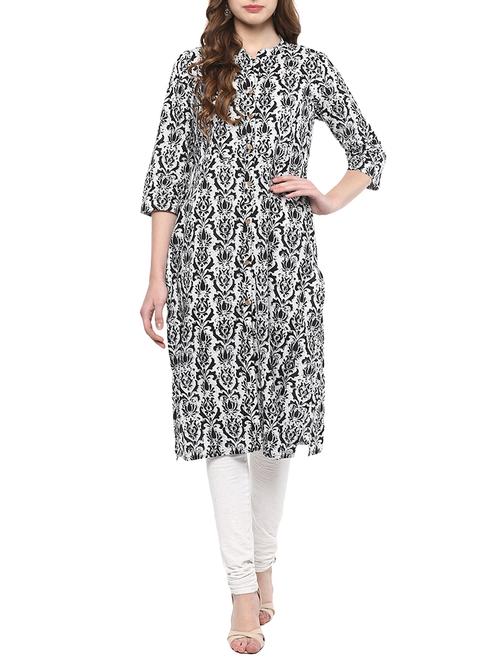white cotton straight kurta - 14780470 - Very Small Image - 1