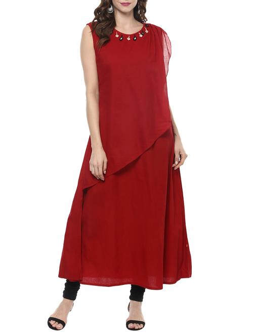 layered embroidered kurta - 14780529 - Very Small Image - 1