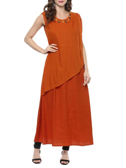 layered solid kurta - 14780530 - Very Small Image - 1