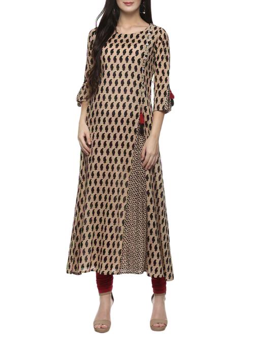 paisley printed a-line kurta - 14782207 - Very Small Image - 1
