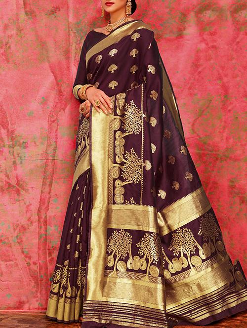 zari kanjivaram saree with blouse - 14782320 - Very Small Image - 1