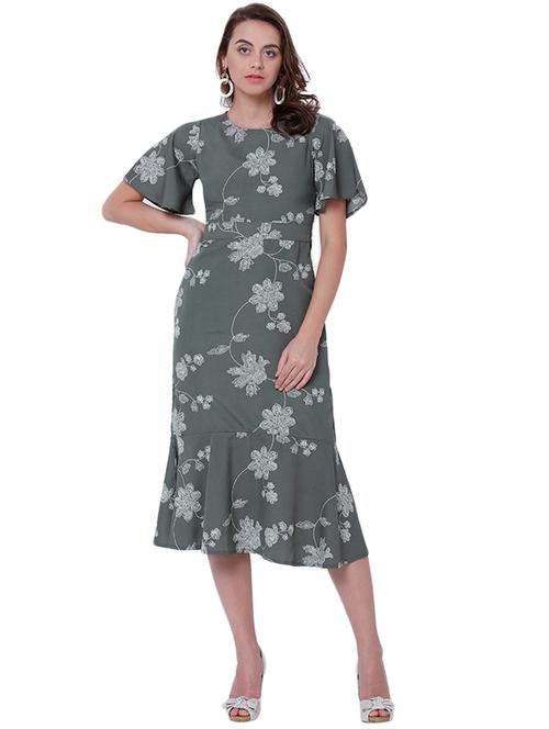 floral bell sleeved drop waist dress - 14782567 - Very Small Image - 1