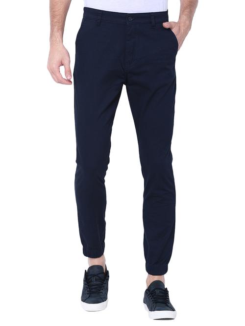 navy blue cotton blend jogger - 14782773 - Very Small Image - 1