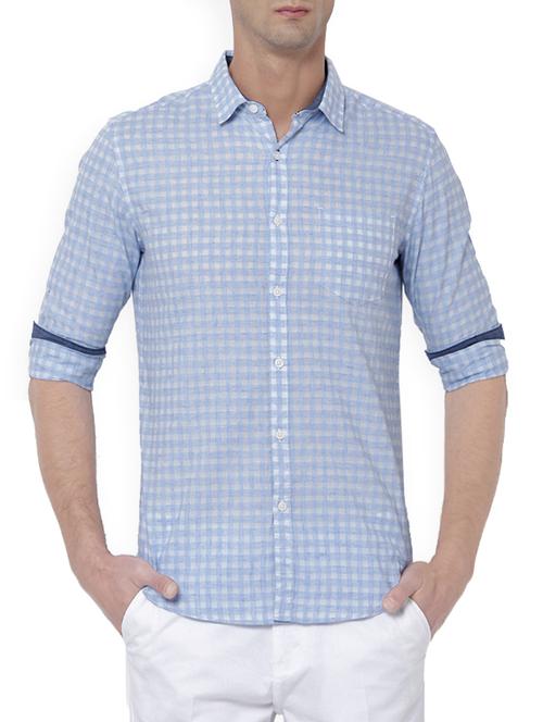 light blue cotton casual shirt - 14782839 - Very Small Image - 1