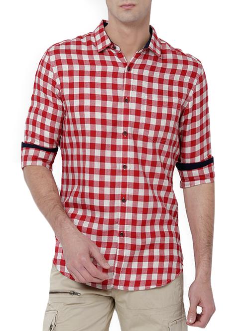 red cotton casual shirt - 14782841 - Very Small Image - 1
