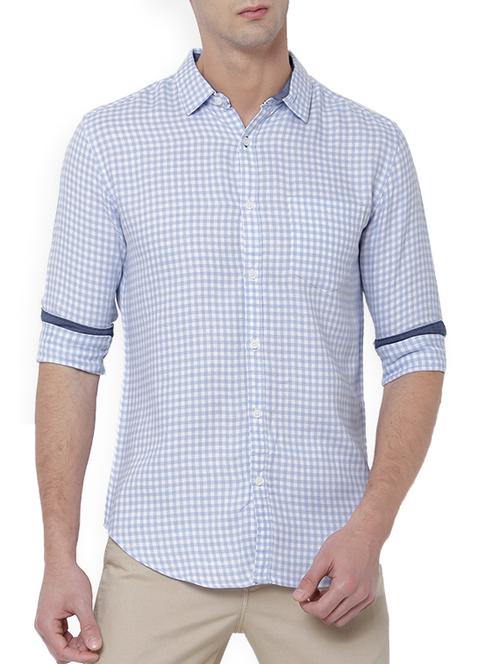 light blue cotton casual shirt - 14782844 - Very Small Image - 1
