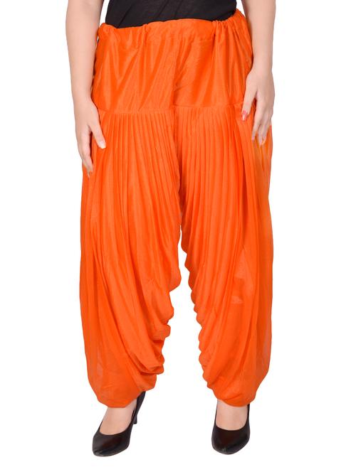 orange satin dhoti salwar salwars - 14783048 - Very Small Image - 1