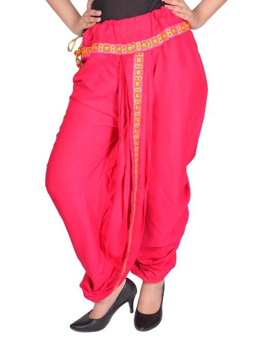 pink rayon dhoti salwar salwars - 14783058 - Very Small Image - 1