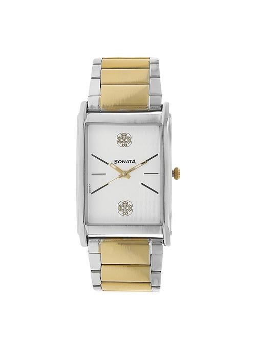 sonata white dial watch for men - 77002bm02 - 14785100 - Very Small Image - 1