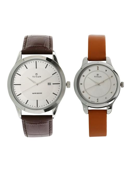 titan white dial watch combo - 15842481sl01 - 14785145 - Very Small Image - 1