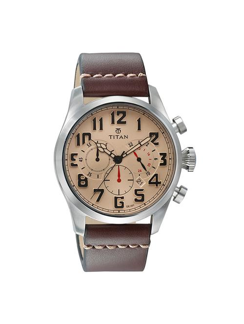 titan beige dial chronograph watch for men - 9477sl02 - 14785214 - Very Small Image - 1