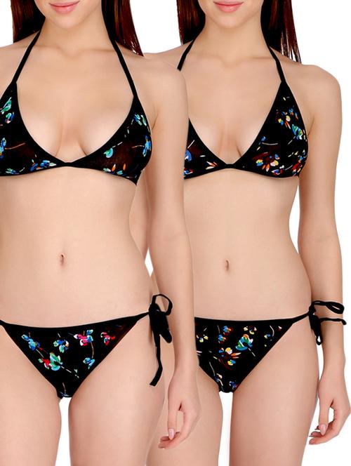 set of 2 black printed bikini set - 14786069 - Very Small Image - 1