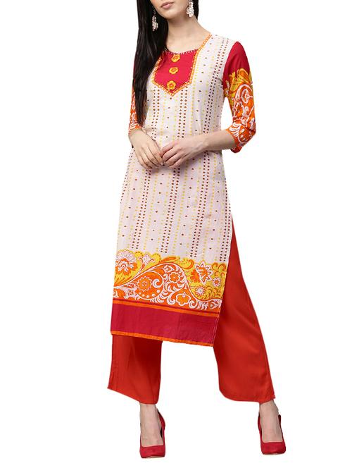 white kurta pant set - 14786206 - Very Small Image - 1