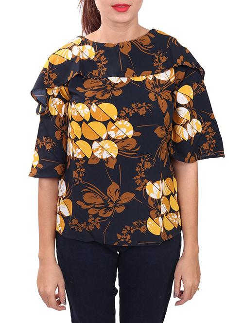 dark blue printed top - 14787650 - Very Small Image - 1