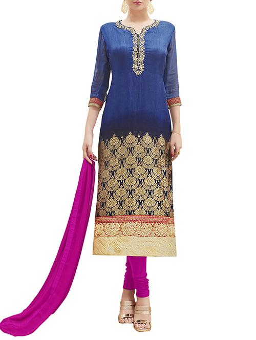 embroidered unstitched suit - 14788726 - Very Small Image - 1