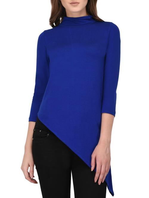 blue viscose asymmetric top - 14789118 - Very Small Image - 1