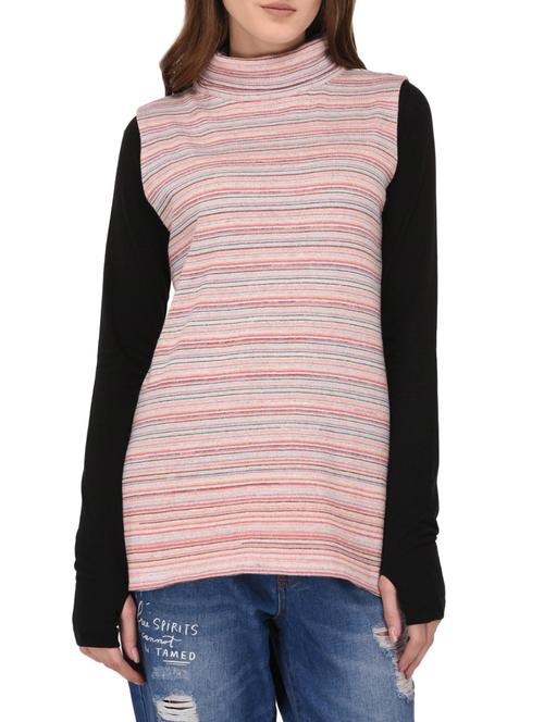 orange striped cotton blend top - 14789131 - Very Small Image - 1