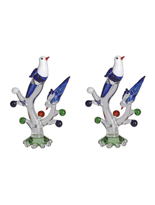 somil crystal shining clear glass natural loving birds pair relaxing on a well-favoured tree jv2 (set of 2) - 14789632 - Very Small Image - 1