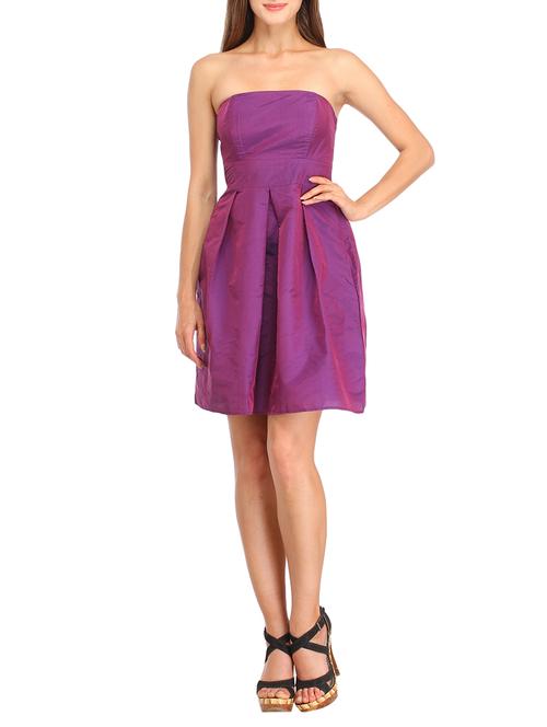purple silk blend tube dress - 14789731 - Very Small Image - 1