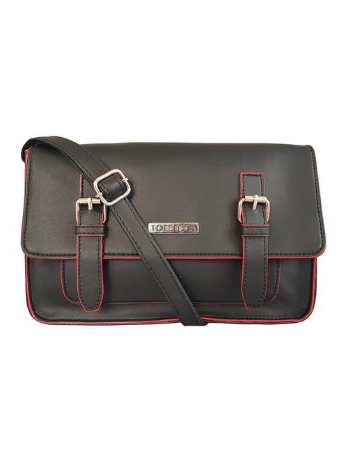black leatherette regular sling bag - 14790018 - Very Small Image - 1