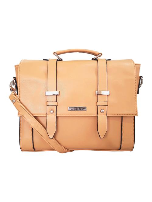 brown leatherette regular sling bag - 14790020 - Very Small Image - 1
