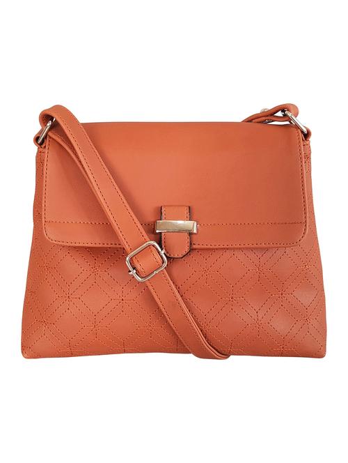 tan leatherette regular sling bag - 14790034 - Very Small Image - 1