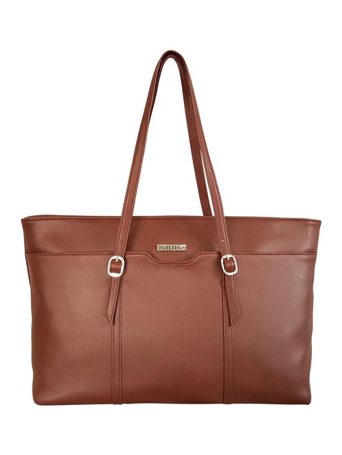 brown leatherette regular handbag - 14790069 - Very Small Image - 1