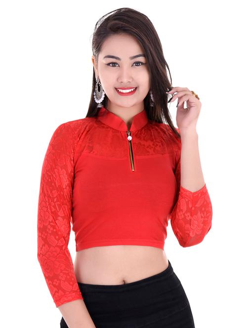 red woven blouse - 14792088 - Very Small Image - 1