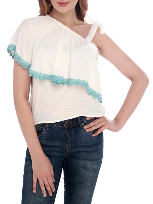 white rayon layered top - 14794466 - Very Small Image - 1