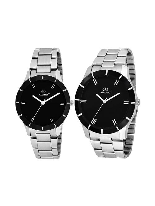 adamo 803-804sm02 combo analog watches black for unisex - 14794891 - Very Small Image - 1