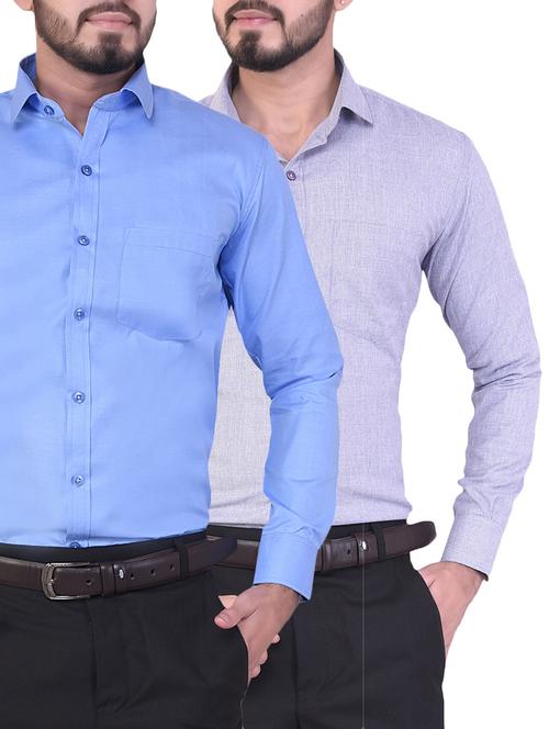 multi colored cotton formal shirt (set of 2) - 14795459 - Very Small Image - 1