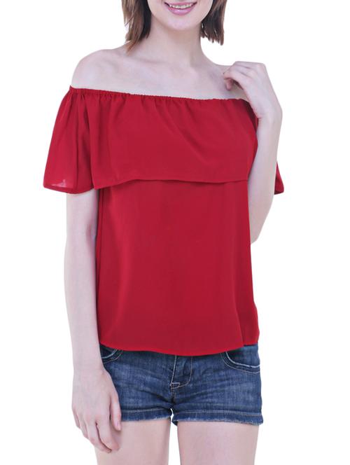 off shoulder overlay top - 14797175 - Very Small Image - 1