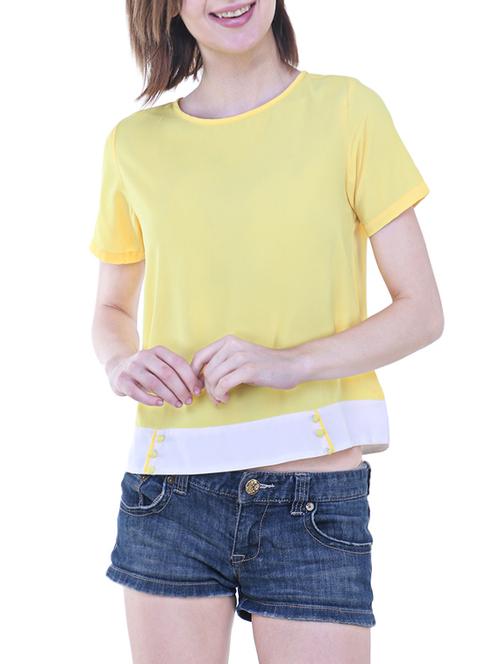 yellow georgette top - 14797179 - Very Small Image - 1