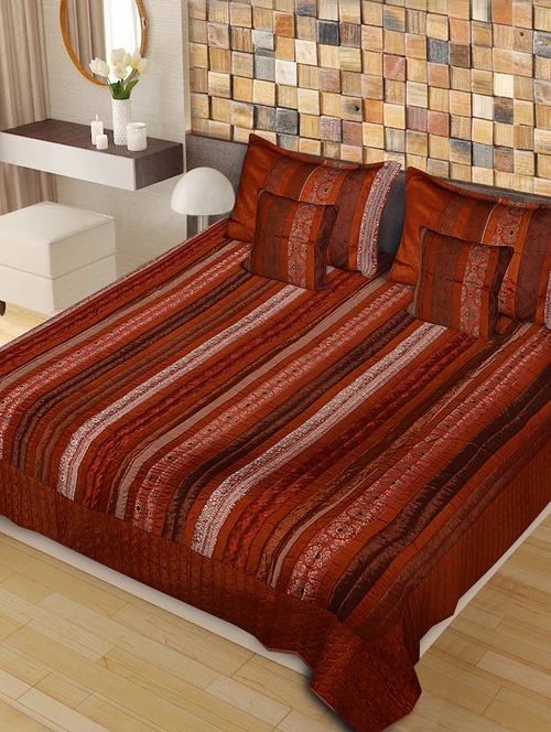 poly quilted cotton double bedsheet with 2 pillow covers and 2 cusion covers - 14798379 - Very Small Image - 1