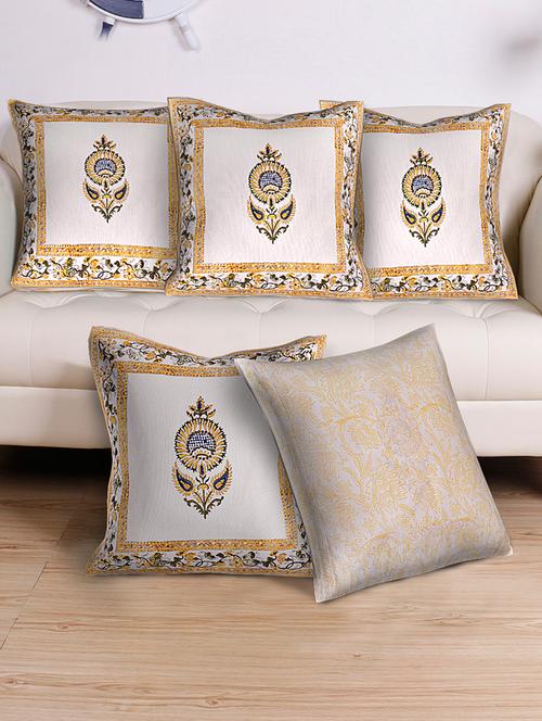 cotton printed set of 5 cushion covers - 14799965 - Very Small Image - 1