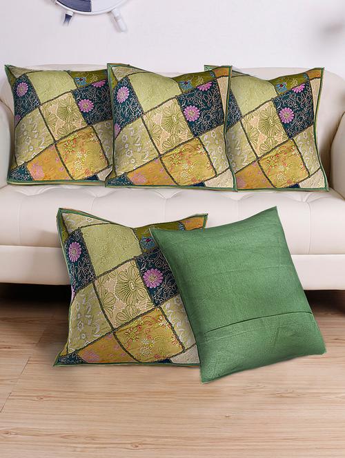 cotton kambadiya set of 5 cushion cover - 14799978 - Very Small Image - 1