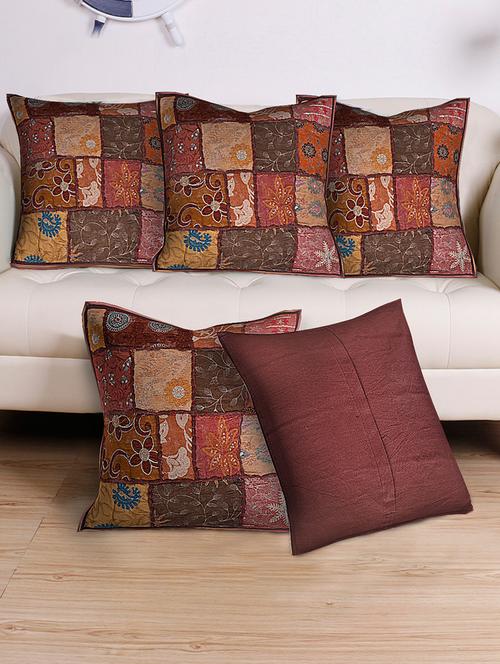 cotton kambadiya set of 5 cushion cover - 14799979 - Very Small Image - 1