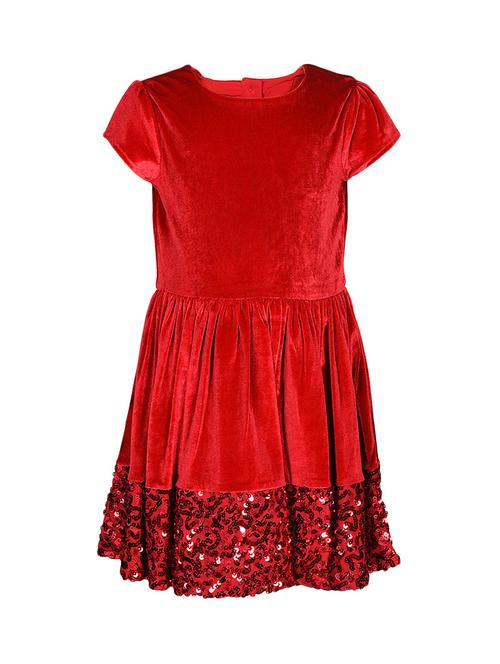 sam & friends red velvet frock - 14800522 - Very Small Image - 1