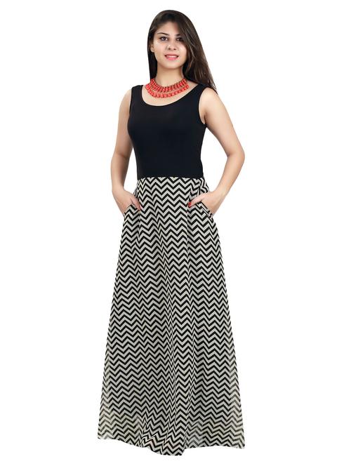 chevron print maxi dress - 14800702 - Very Small Image - 1