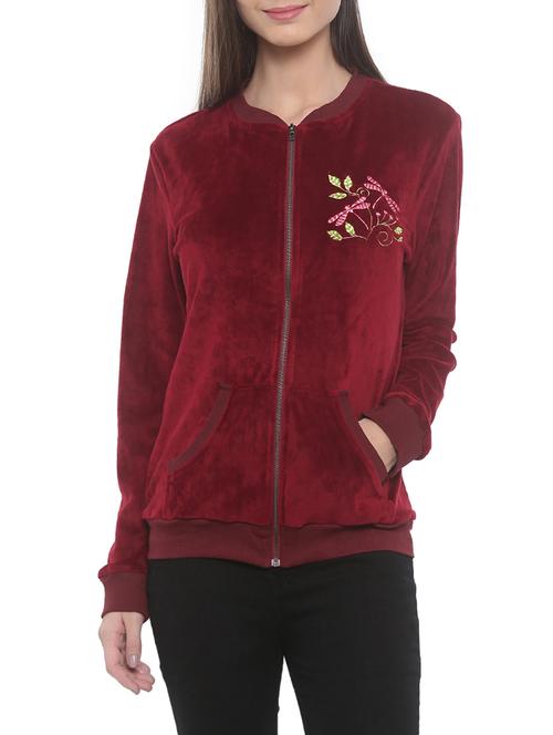 maroon solid sweatshirt - 14800963 - Very Small Image - 1