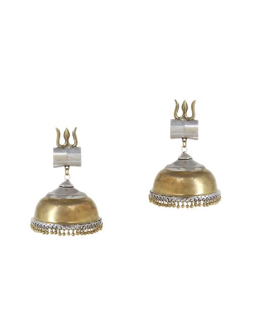 gold metal drop earring - 14801148 - Very Small Image - 1