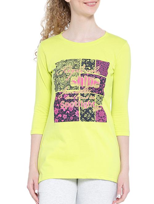 yellow printed tee - 14801450 - Very Small Image - 1