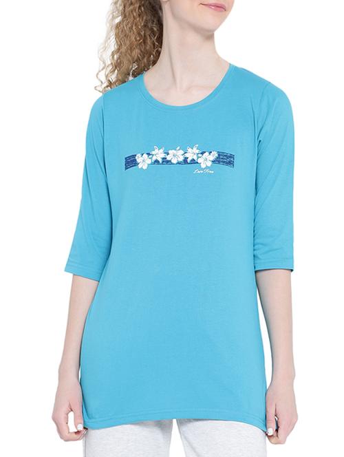 blue printed tee - 14801456 - Very Small Image - 1
