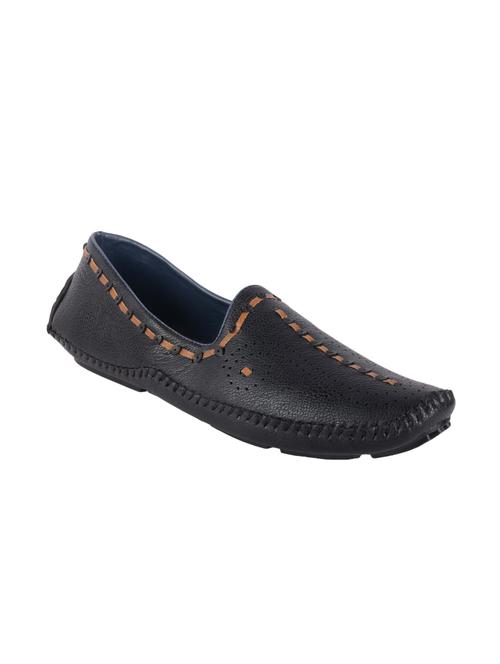 black leatherette slip on loafer - 14805012 - Very Small Image - 1
